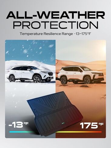 YHTAUTO Cargo Mat متوافق مع Lexus GX550 2024-2026 & Toyota Land Cruiser/Prado 250 2024-2026، بطانات أرضية TPE للحماية من جميع الأحوال الجوية، سجادة شحن، أسود in Saudi Arabia