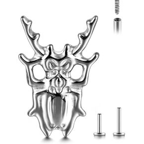 16G ASTM F136 Titanium Threadless/Threaded Studs Crystal with Cockroach Tops for Conch,Tragus,Helix,Lobe Come With 6mm/8mm Lengths Post Flatback earring nose Jewelry in Kuwait