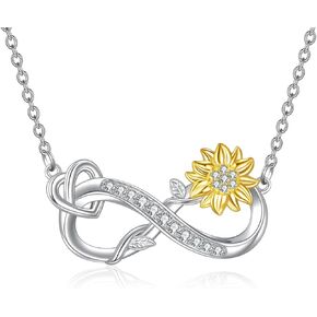 قلادات إنفينيتي للنساء، هدايا عيد ميلاد الذكرى السنوية للنساء الزوجة أنت قلادة عباد الشمس المشرقة لحفل زفافها وأمها 20 بوصة in Kuwait