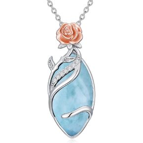YYB Romantic Rose Flower Necklaces for Women Infinity Love Gemstone Pendant Necklace Fine Jewelry Christmas Valentine Mothers Day Birthday Gifts for Women Her Wife Girlfriend in Saudi Arabia