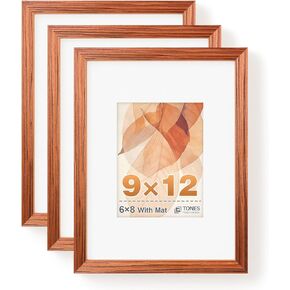 Solid Oak Wood 11x14 Picture Frame with Mat for 8x10 Natural Photo Frame, Poster Frame for Wall Home Decor in Saudi Arabia