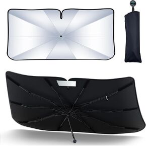 [2025 Upgrade] FLORICH Windshield Sunshade Umbrella Foldable Car Windshield Sun Shade Cover, [Nano-Ice-Crystal Coatings] Protect Interior from from UV Keep Car Cooler Medium(57" L x 32" W) in Kuwait