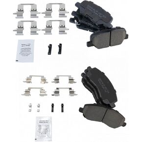 مجموعة وسادات الفرامل الأمامية والخلفية من السيراميك متوافقة مع 2013-24 ميتسوبيشي أوتلاندر سبورت 14-16 أوتلاندر 17 أوتلاندر مع فرامل انتظار يدوية 18-19 أوتلاندر ذات الدفع الأمامي in Kuwait