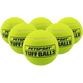 PetSport USA 2.5" Tuff Balls for Medium Dogs [Pet Safe Non-Toxic Industrial Strength Tennis Balls for Exercise, Play Time & Dog Training](6 Pack) in Kuwait
