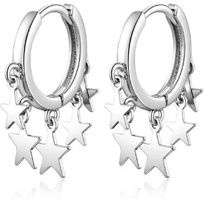 Small Hoop Star Huggie Dangle and Drop Prom Lightweight Earrings Celestial Star Jewelry for Women in Kuwait