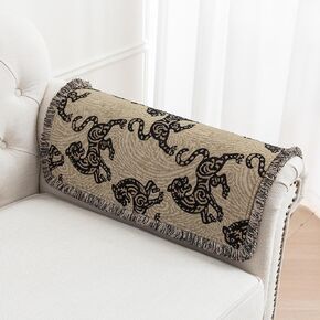 Safari Giraffe Print Couch Cover for Sofa, Luxury Wild Animal Jacquard Chenille Sofa Covers for Dogs, Black Couch Slipcover with Fringe Furniture Protector for Pets(Black Gold, 71" x118") in Saudi Arabia