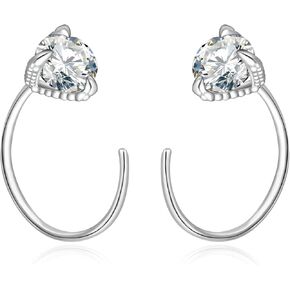Moissanite Hoop Earrings for Women - 925 Sterling Silver Moissanite Dragon Claw Earrings Hoop Piercing Hypoallergenic Jewelry Ear Hoop Gift in Kuwait
