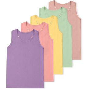 5 قطع من قمصان الفتيات القطنية للرقص بدون أكمام للأطفال بظهر متسابق (2T-16Y) in Kuwait