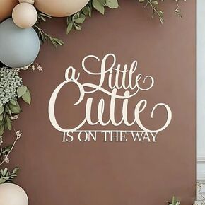 Wooden A Little Cutie is on the Way Sign for Backdrop,Baby Shower Wall Decorations for Orange Tangerine Theme Birthday Party Supplies in Kuwait
