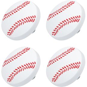 Uonlytech 4pcs Baseball Pattern Cabinet Handles Door Pull Handles Drawer Knobs for Wardrobe Rubber Material Single Hole for Room Furniture in Kuwait