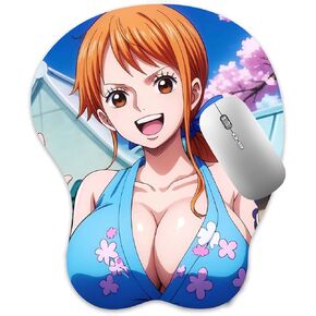 لوحة ماوس ثلاثية الأبعاد Oppai Mousepad مع مسند معصم من الجل الناعم Anime Manga Gaming Boob Pad مضادة للانزلاق (Namii 7) in Kuwait