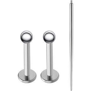 1 pair G23 Titanium 16G Internally Threaded Flat Back Monroe Labret Lip Rings Helix Nail Cartilage Tragus Earring Nose Stud Ring Piercing Jewelry with Changing Tool Taper in Kuwait