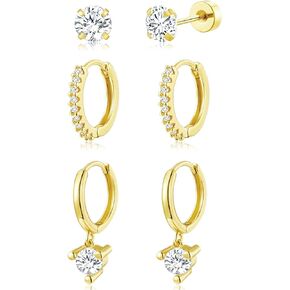 adoyi الذهب هوب الأقراط للنساء الأقراط الفولاذ الجراحية شقة الظهر ترصيع الأطواق الصغيرة للآذان الحساسة هيبوالرجينيك 14k الذهب مطلي القرط الغضروف لهدايا المجوهرات خفيفة الوزن in Kuwait