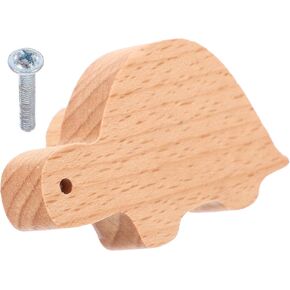 Luxshiny Cartoon Animal Wooden Cabinet Knob Wardrobe Pull Handle Solid Beech Wood Door Pull Handle with Screw for ’ Room Dresser Drawer Furniture Decoration in Kuwait