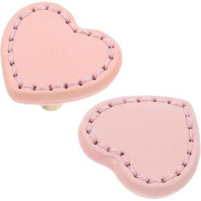 DOITOOL 2pcs Heart Shaped Brass Drawer Knobs with Pink Leather Pulls Single Hole Decorative Cabinet Handles for ’ Room Wardrobe and Nursery Dresser Furniture Accessories in Kuwait