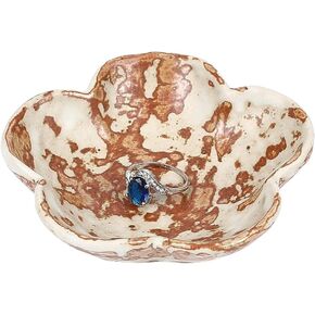 صينية مجوهرات من السيراميك، صينية حلية صغيرة، منضدة جمالية، ديكور الغرفة، حامل حلقة على شكل زهرة، وعاء طبق مجوهرات فريد من نوعه لهدايا عيد الميلاد للنساء (سيينا) in Kuwait