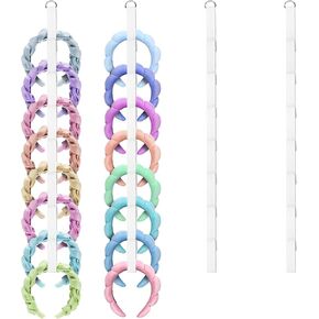 منظم حامل عصابات الرأس 4 قطع من Sokfone للفتيات، منظم تخزين عصابات الشعر للتعليق على الباب للنساء، إكسسوارات الشعر، مثالي للخزانة، والنوم، وديكور غرفة النوم (أبيض) in Kuwait