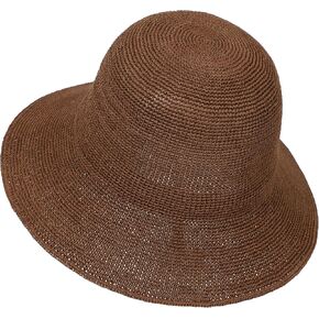 Women's Sun Hat Handmade Foldable Straw Bucket Hat Summer Crochet Travel Cap UPF 50+ in Kuwait