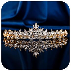 Silver Crystal Princess Queen Tiara - Bride Rhinestone Crowns Headband for Women Wedding Birthday Halloween Prom Pageant Party Coming of Age Ceremony Photo Props (HG1233-Silver White) in Kuwait
