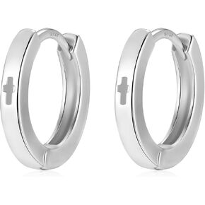 أقراط صغيرة متقاطعة من الفضة الإسترليني عيار 925 للنساء مطلية بالذهب عيار 14 قيراط أقراط صغيرة مجوفة متقاطعة للنساء in Kuwait