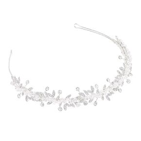 Oriamour Flower Girl Headbands, Flower Girl Hair Accessory, Silver Wedding Headpiece for Girls, Princess Crystal Hair Accessories with Clear Beads for Birthday, Party, First Communion,Wedding in Kuwait