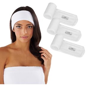 عصابة رأس للمكياج من بوكا تيري، عصابة رأس نسائية قابلة للتعديل مصنوعة من القطن بنسبة 100% لغسل الوجه والوجه ومستحضرات التجميل والعناية بالبشرة. 3 عبوات in Kuwait