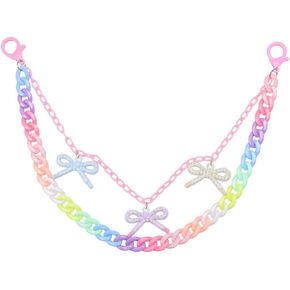 Colorful Acrylic Bow Charm Trouser Chain for Women Men Chunky Rainbow Hip Hop Rock Waist Jean Wallet Pocket Pants Keychain Body Layered Chains Candy Color Jewelry Backpack Accessories in Kuwait