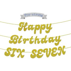 لافتة لامعة ذهبية لامعة لعيد الميلاد الستة السبعة، 6 7 زينة لعيد الميلاد، مرحبًا سبعة، لوازم زينة عيد الميلاد السابع السعيد للأولاد والبنات (مثبتة مسبقًا) in Kuwait