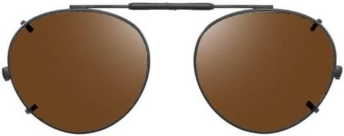 Visionaries Polarized Clip on Sunglasses - Round - Bronze Frame - 47 x 42 Eye in Saudi Arabia