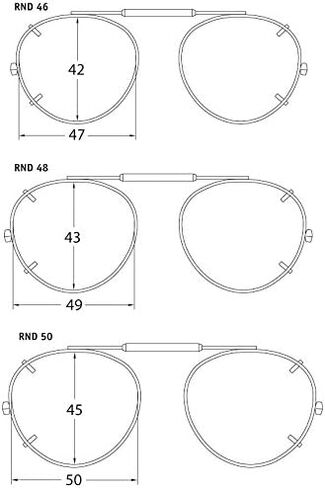 Visionaries Polarized Clip on Sunglasses - Round - Bronze Frame - 47 x 42 Eye in Saudi Arabia