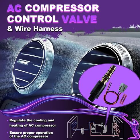 A/C Compressor Control Valve with Connector Wire Harness fit For Toyota Corolla 1.8L 2014 2015 2016 2017 2018,Camry Sienna RAV4 for VW 2015-2020 Golf 6SES14C 7SES17C 7SEU17C Compressor in Kuwait