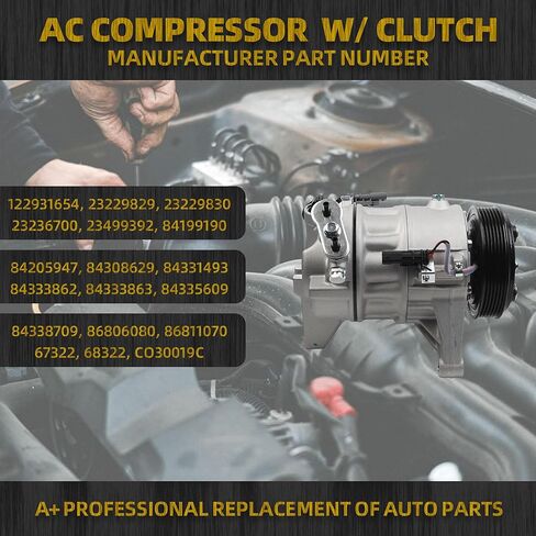 Dasbecan Air Compressor Compatible with 2013-2022 Buick Enclave, 2013-2022 Chevrolet Traverse 3.6L, 2013-2016 GMC Acadia 3.6L Air Conditioning Replaces# 68322 in Saudi Arabia