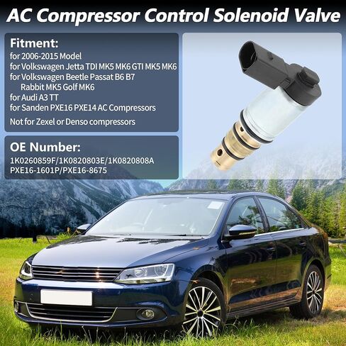 صمام الملف اللولبي للتحكم في ضاغط التيار المتردد لـ PXE16 PXE14 لـ Volkswagen Jetta TDI MK5 MK6 GTI Beetle Passat Golf لـ Audi A3 TT صمام التحكم في مكيف الهواء رقم 1K0820803E/1K0820808A in Saudi Arabia