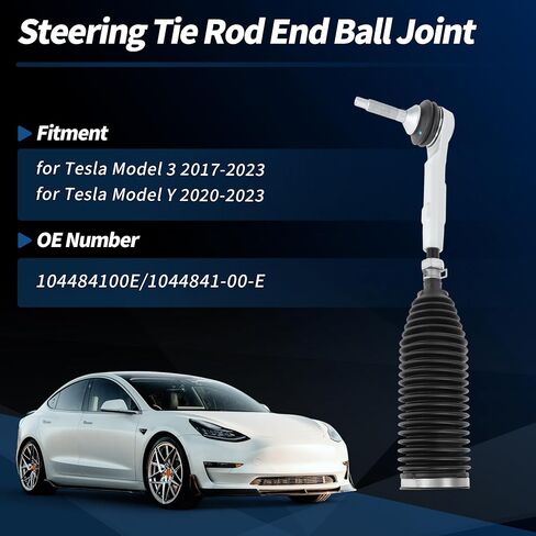 وصلة كروية لقضيب ربط التوجيه لـ Tesla Model 3 2017-2023 لـ Tesla Model Y 2020-2023 الجزء الأمامي الخارجي الأيسر والأيمن لقضيب التوجيه الخارجي رقم 104484100E حذاء مطاطي in Saudi Arabia