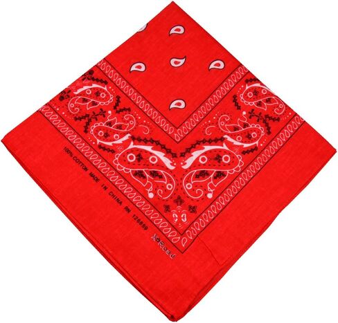 BodyJewelryOnline 100% Cotton Paisley Bandanas Red Double Sided Head Wrap Headscarf 10pcs in Saudi Arabia