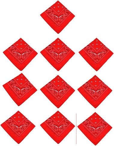 BodyJewelryOnline 100% Cotton Paisley Bandanas Red Double Sided Head Wrap Headscarf 10pcs in Saudi Arabia