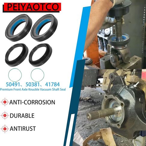 Front Axle Vaccum Knuckle & Tube Seal Kit Fit For 1998 1999 2000 2001 2002 2003 2004 Ford Super Duty Excursion F250 F350 F450 F550 Dana 50 60 Front Oil Seal Set Replace 50491, 50381, 41784-2 in Kuwait