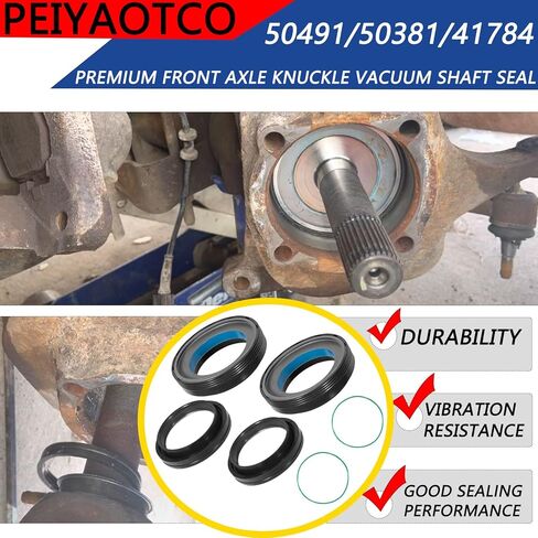 Front Axle Vaccum Knuckle & Tube Seal Kit Fit For 1998 1999 2000 2001 2002 2003 2004 Ford Super Duty Excursion F250 F350 F450 F550 Dana 50 60 Front Oil Seal Set Replace 50491, 50381, 41784-2 in Kuwait