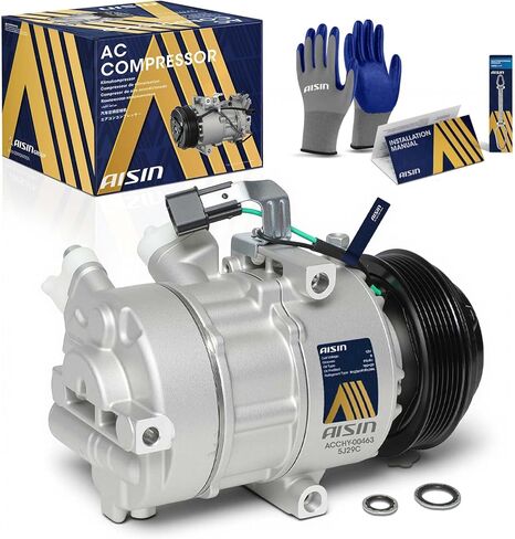 AISIN ACCHY-00463 Air Conditioner AC Compressor - Compatible with Hyundai Tucson 2019-2021 2.0L - with 6-Pulley Groove, with Clutch in Saudi Arabia