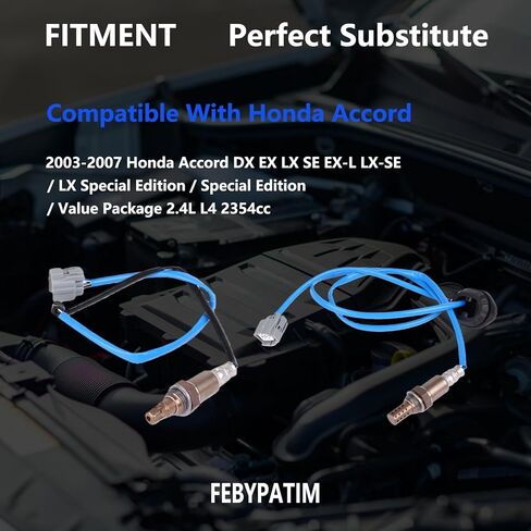 2Pcs 234-9040 234-4797 Oxygen O2 Sensor Upstream and Downstream Compatible with Honda Accord 2003 2004 2005 2006 2007 LX EX DX EX-L SE 2.4L L4 2354cc, Replace # 234-9040 234-4797 234-4363 13704 in Saudi Arabia
