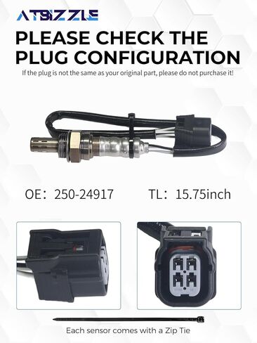 O2 Oxygen Sensor 250-24917 Downstream Fit for Honda Accord 2013-2017, Civic 2012-2015, Crosstour 2012-2015, CR-V 2010-2016, Pilot 2016-2019, Ridgeline, Acura ILX MDX NSX RDX TLX RLX, 1PCS in Kuwait