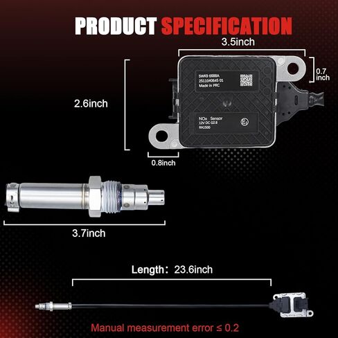22303391 5WK97366 NOx Sensor Compatible with Volvo 2010-2019 C70 VHD VNM VNL VT,Nitrogen Oxide Sensor Fits for Mack 2010-2018 CHU612 CHU613 GU712 GU713 GU812 GU814 LEU612 LEU613 MP7 MP8 MRU612 MRU613 in Kuwait