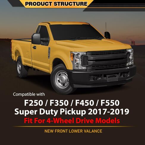 Front Lower Air Deflector Valance Panel Compatible with Ford F250 F350 F450 F550 Super Duty Pickup 2017-2019, Fit for 4-Wheel Drive Models Black in Saudi Arabia