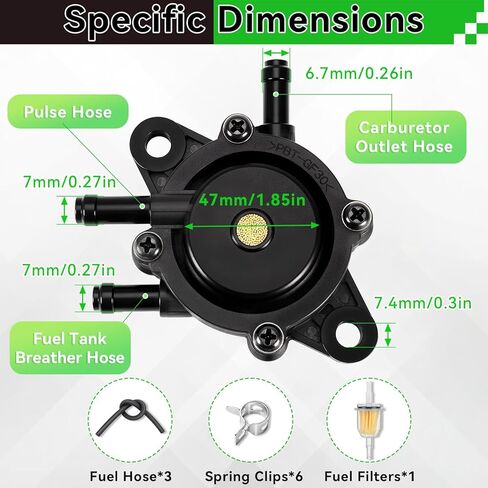 Fuel Pump with Filter and Oil Hose, Replace 491922 691034 692313 808492 808656, Golf Cart Fuel Pump for Yamaha G22 G29, Kohler 24 393, Honda 16700-Z0J-003, Kawasaki 49040-7001 in Kuwait