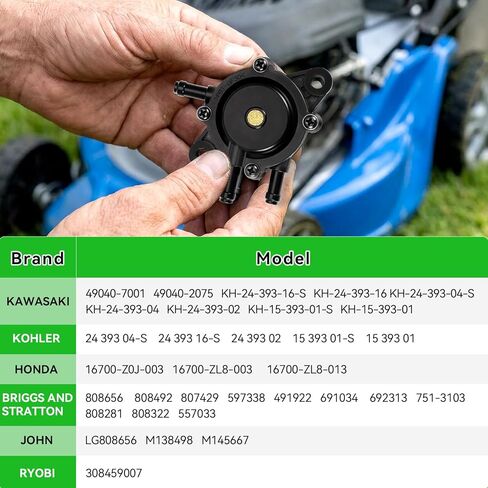 Fuel Pump with Filter and Oil Hose, Replace 491922 691034 692313 808492 808656, Golf Cart Fuel Pump for Yamaha G22 G29, Kohler 24 393, Honda 16700-Z0J-003, Kawasaki 49040-7001 in Kuwait