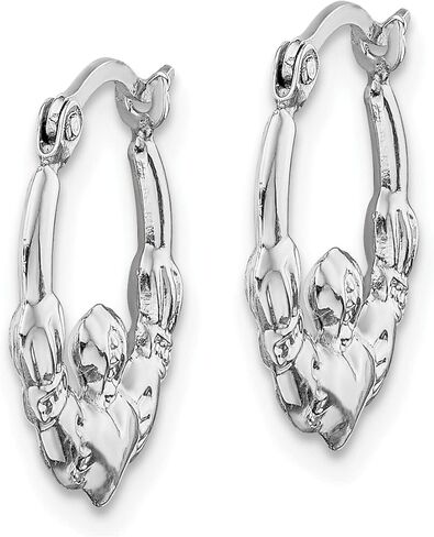 14k White Gold Claddagh Hoop Earrings in Kuwait
