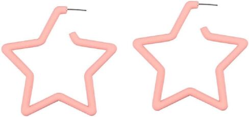 80 90s Colorful Big Acrylic Star Hoop Earrings Neon Geometric Party Accessories for Women Fluorescence Statement Jewelry in Saudi Arabia