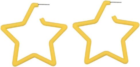 80 90s Colorful Big Acrylic Star Hoop Earrings Neon Geometric Party Accessories for Women Fluorescence Statement Jewelry in Saudi Arabia