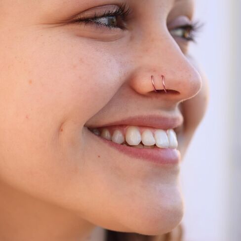 Mini Illusion Gold Hoops, Make 1 Piercing Look Like 2, Minimalist Double Hoops in Gold Filled, Gifts for Women, Handmade by Lotus Stone Jewelry in Kuwait