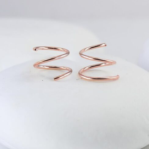 Mini Illusion Gold Hoops, Make 1 Piercing Look Like 2, Minimalist Double Hoops in Gold Filled, Gifts for Women, Handmade by Lotus Stone Jewelry in Kuwait